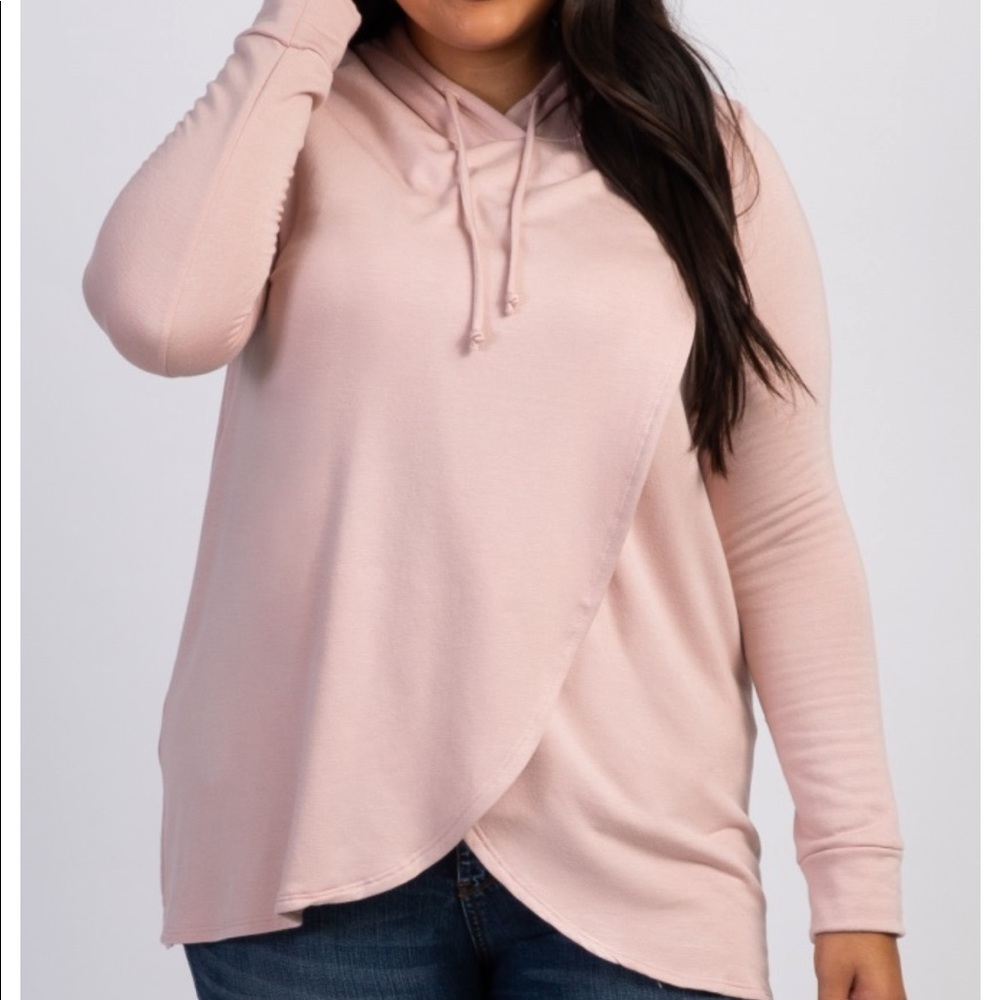 Pink Blush Pink Wrap Nursing Hoodie MATERNITY